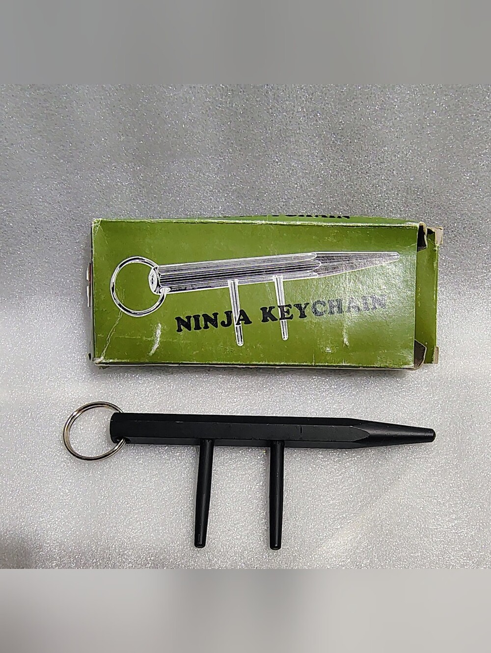 Vintage Ninja Personal Safety Keychain BLACK Kubotan NOS Unused Original Box